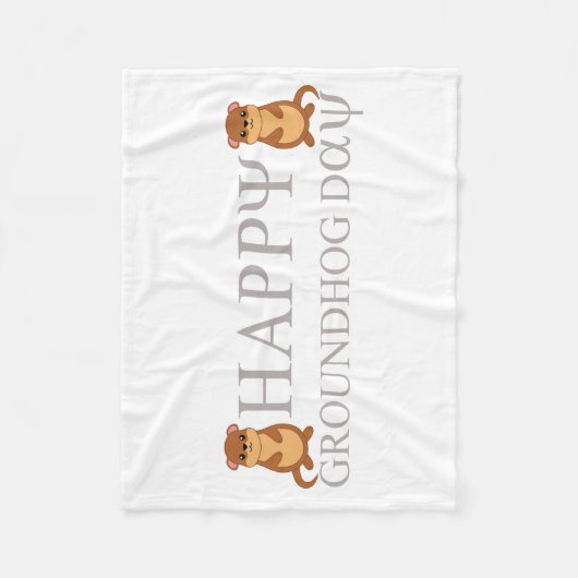 happy Groundhog Day Fleece Deken (Voorkant)