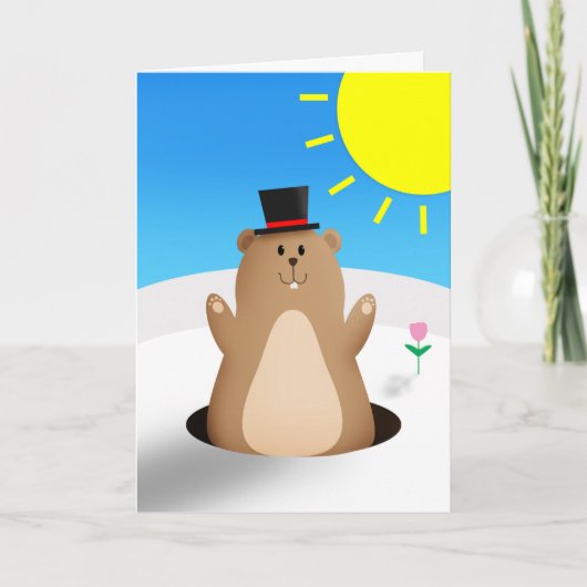 Happy Groundhog Day for Iedereen Cute Groundhog Feestdagen Kaart (Voorkant)