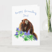 Happy Groundhog Day Fun Spring Animal Waterverf Kaart (Voorkant)