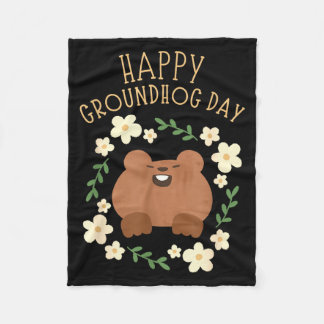 Happy Groundhog Day - Funny Celebration  Fleece Deken