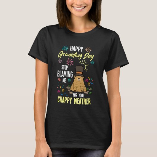 Happy Groundhog Day Funny Groundhog Lover T-shirt (Voorkant)