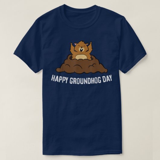 Happy Groundhog Day Funny Groundhog T-shirt (Design voorkant)
