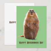 Happy Groundhog Day Grappig Feestdagenkaart (Voorkant / Achterkant)