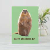 Happy Groundhog Day Grappig Feestdagenkaart (Staand voorkant)