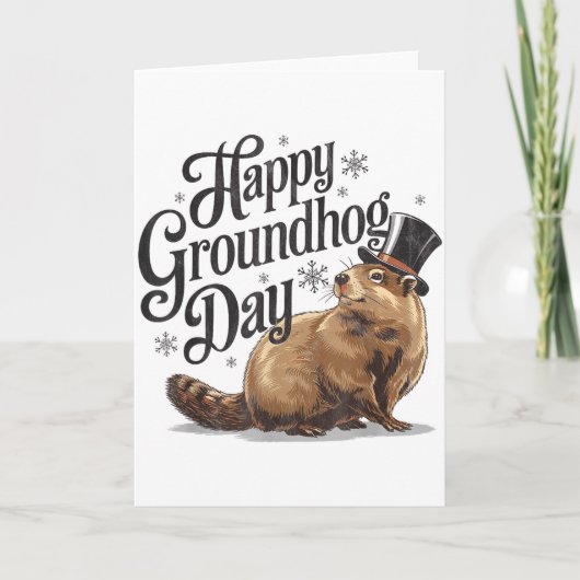 Happy Groundhog Day Ground Hog Animal Costume Men Kaart (Voorkant)