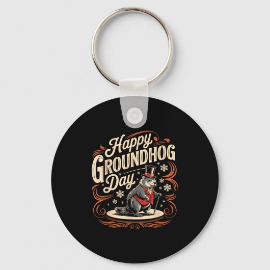 Happy Groundhog Day Ground Hog Animal Costume Men  Sleutelhanger (Voorkant)