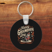 Happy Groundhog Day Ground Hog Animal Costume Men  Sleutelhanger (Voorkant)