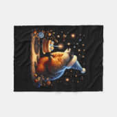 Happy Groundhog Day Ground Hog With Birthday Cake  Fleece Deken (Voorkant (Horizontaal))