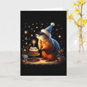 Happy Groundhog Day Ground Hog With Birthday Cake  Kaart (Gele Bloem)