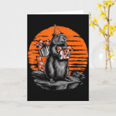 Happy Groundhog Day Ground Hog With Birthday Party Kaart (Gele Bloem)