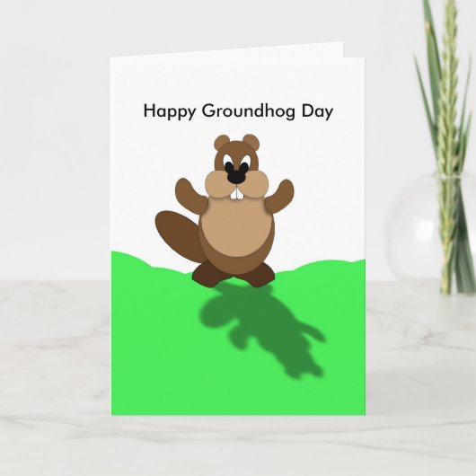 Happy Groundhog Day, Groundhog Arms Up Kaart (Voorkant)