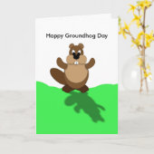 Happy Groundhog Day, Groundhog Arms Up Kaart (Gele Bloem)
