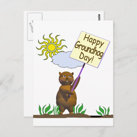Happy Groundhog Day Groundhog Briefkaart (Voorkant / Achterkant)