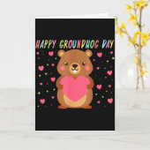 Happy Groundhog Day Groundhog Day Cute Woodchuck F Kaart (Gele Bloem)