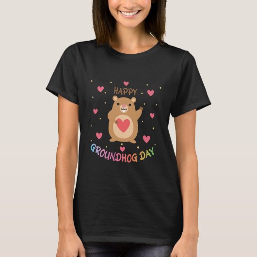 Happy Groundhog Day Groundhog Day Cute Woodchuck G T-shirt (Voorkant)