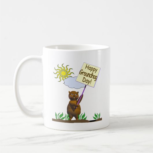 Happy Groundhog Day Groundhog Koffiemok (Links)