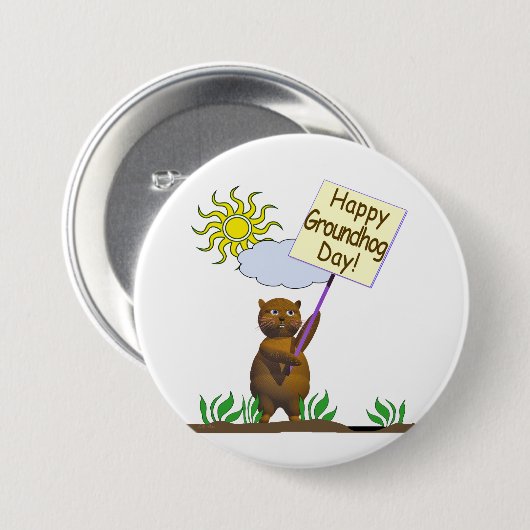 Happy Groundhog Day Groundhog Ronde Button 7,6 Cm (Voorkant /achterkant)