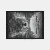 Happy Groundhog Day Groundhog Selfie With Ufos Fun Fleece Deken (Voorkant (Horizontaal))