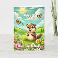 Happy Groundhog Day & History Kaart Welkom Lente