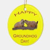 Happy Groundhog Day Kiss Keramisch Ornament (Links)