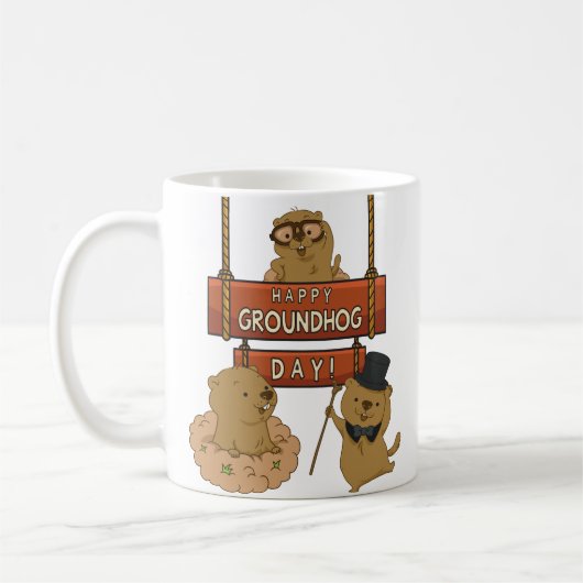 Happy Groundhog Day Koffiemok (Links)