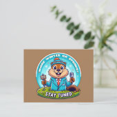 Happy Groundhog Day: Lente- of winternieuwsbericht Briefkaart (Staand voorkant)