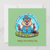 Happy Groundhog Day: Lente- of winternieuwsbericht Feestdagenkaart (Voorkant)