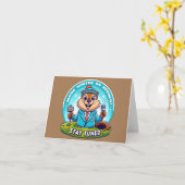 Happy Groundhog Day: Lente- of winternieuwsbericht Kaart (Gele Bloem)