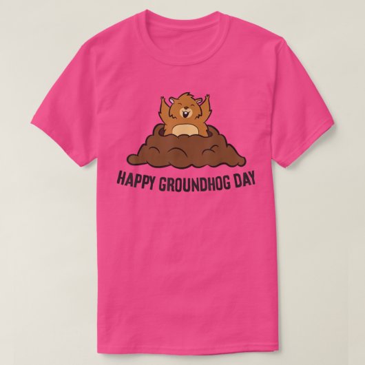 Happy Groundhog Day Love Groundhogs T-shirt (Design voorkant)