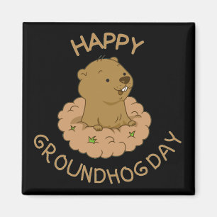 Happy Groundhog Day Magneet