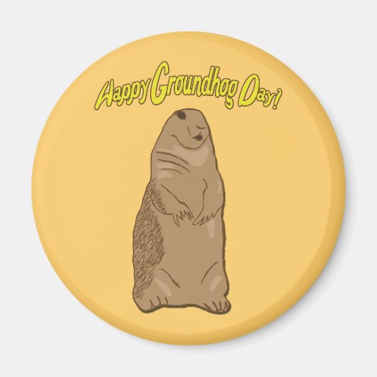 Happy Groundhog Day Magnet (Voorkant)