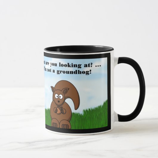 Happy Groundhog Day met Squirrel grappige humor Mok (Rechts)