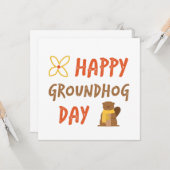 Happy Groundhog Day // Novelty Groundhog Day Blank Kaart (Voorkant / Achterkant in situ)