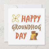 Happy Groundhog Day // Novelty Groundhog Day Blank Kaart (Voorkant)