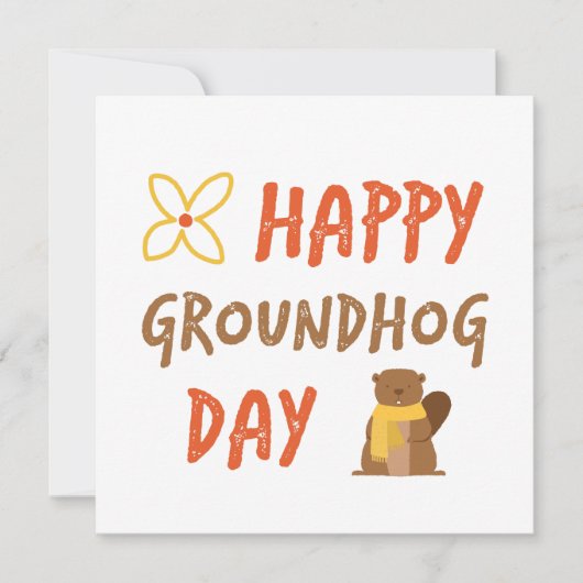 Happy Groundhog Day // Novelty Groundhog Day Blank Kaart (Voorkant)