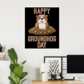 Happy Groundhog Day Poster (Thuiskantoor)
