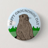 Happy Groundhog Day Ronde Button 5,7 Cm (Voorkant)