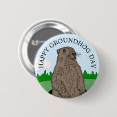 Happy Groundhog Day Ronde Button 5,7 Cm (Voorkant /achterkant)