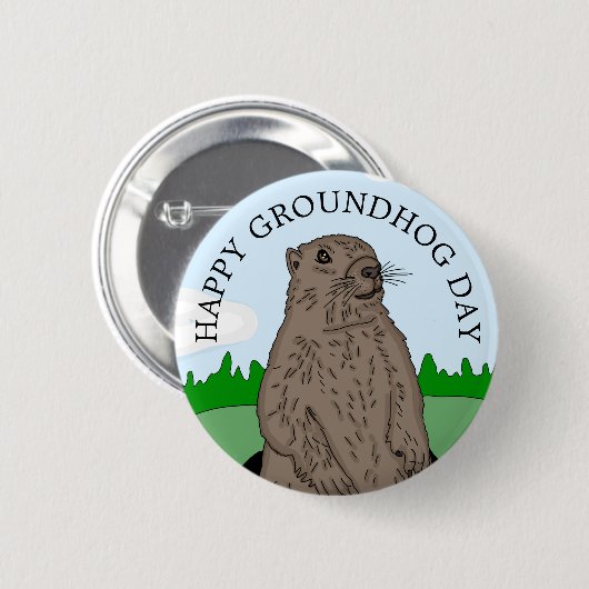 Happy Groundhog Day Ronde Button 5,7 Cm (Voorkant /achterkant)