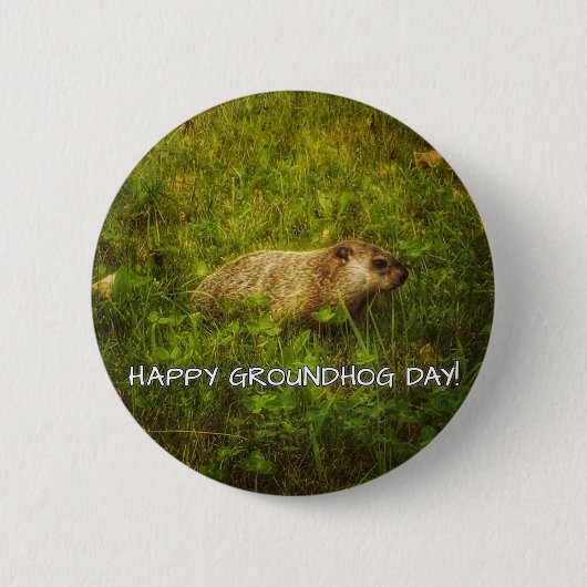 Happy Groundhog Day! Ronde Button 5,7 Cm (Voorkant)