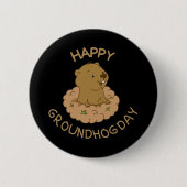 Happy Groundhog Day Ronde Button 5,7 Cm (Voorkant)
