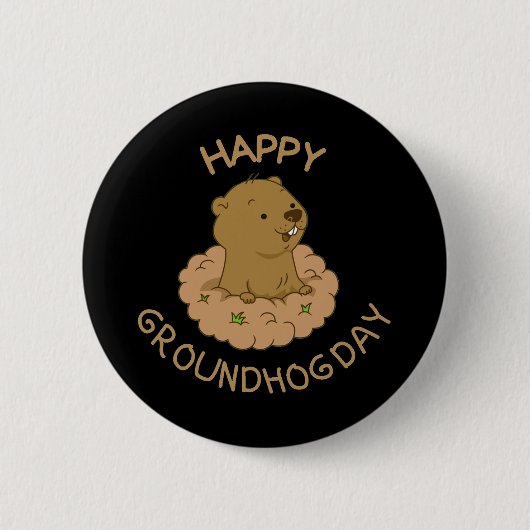 Happy Groundhog Day Ronde Button 5,7 Cm (Voorkant)