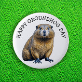 Happy Groundhog Day Schattigee vakantie Button