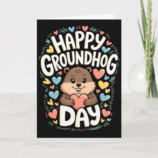 Happy Groundhog Day Shirt Funny Groundhog Day Humo Kaart (Voorkant)