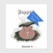 Happy Groundhog Day Sticker (Vel)