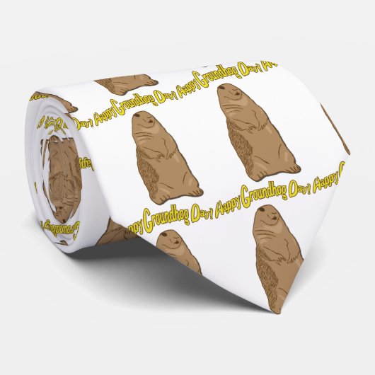 Happy Groundhog Day Stropdas (Opgerold)