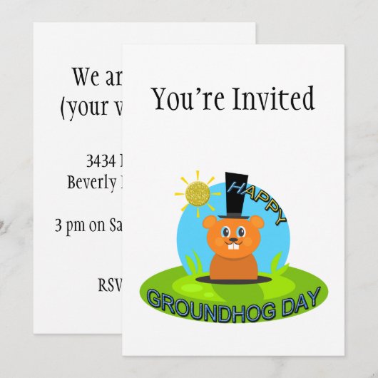 Happy Groundhog Day Sunshine Kaart (Voorkant / Achterkant)