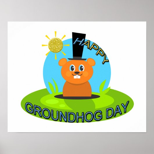 Happy Groundhog Day Sunshine Poster (Voorkant)