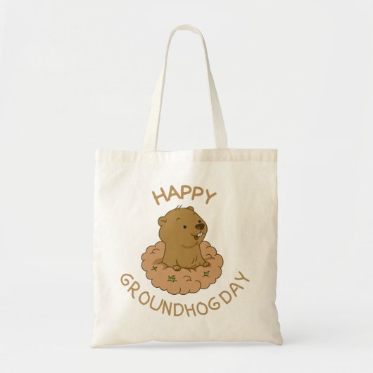 Happy Groundhog Day Tote Bag (Voorkant)