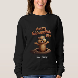 Happy Groundhog Day vieren met Humor, plezier Trui